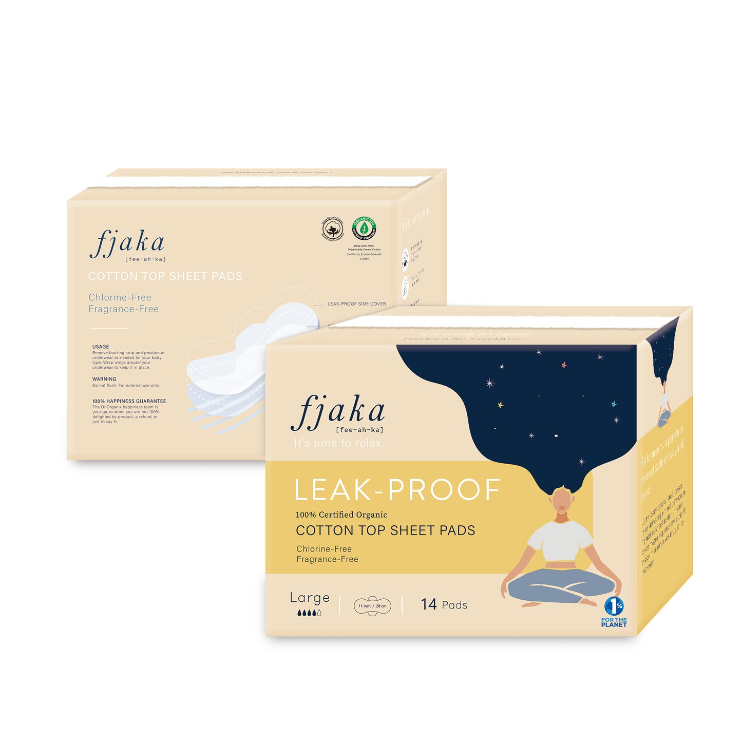 One Pack of Organic Sanitary Napkins - Fjaka USA
